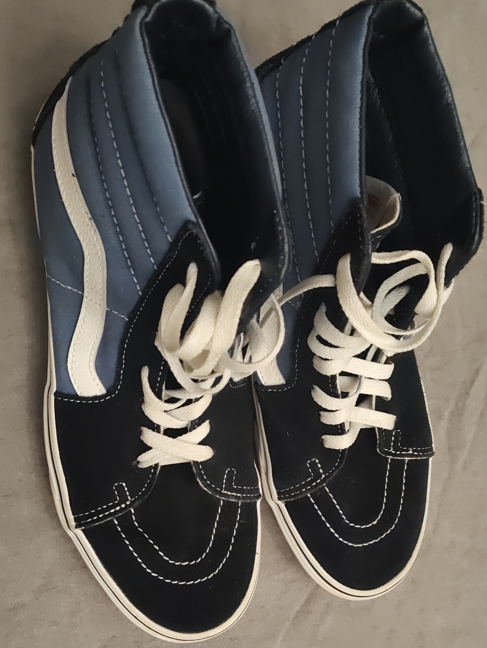 Vans High-Top Skate Sneakers in Navy and Black
